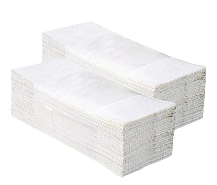 Dwuwarstwowe białe ręczniki w składce ZZ Merida Optimum - Esilver.eu